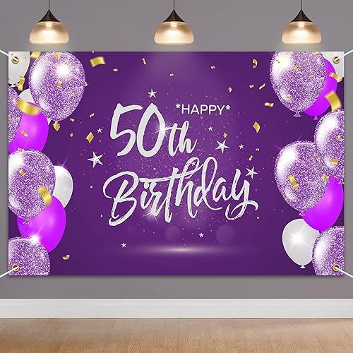 Vista 11 de HAMIGAR Fondo de pancarta de feliz cumpleaños 60 de 60 x 4 pies, decoraciones de cumpleaños de 60 años, suministros de fiesta para mujeres