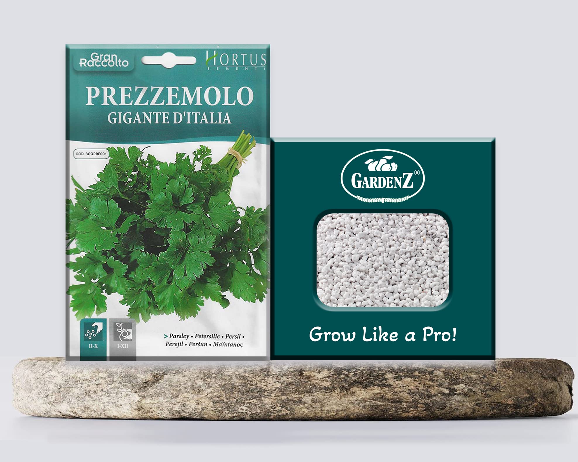 Parsley Seeds | Model COD.BGOPRE001 Brand HORTUS | Origin Italy + Agricultural Perlite Box (5 LTR.) by GARDENZ