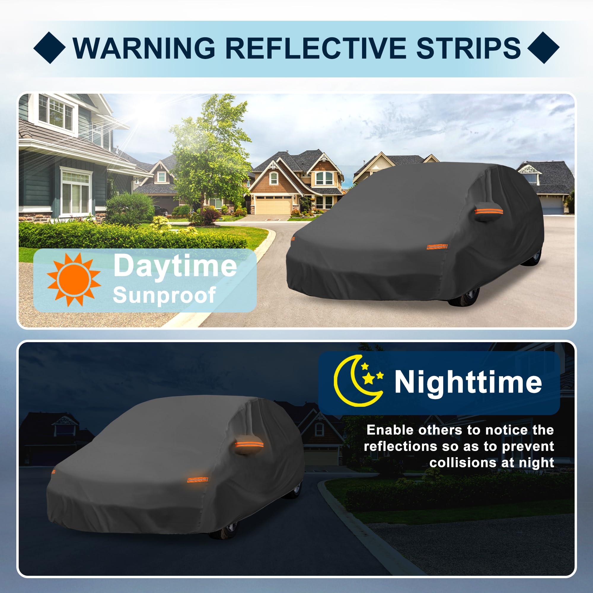 ATOCOVER Car Cover Waterproof Custom Fit for Ford Fiesta Notchback 2008-2022 All Weather for Automobiles Outdoor Snow Sun — view 4