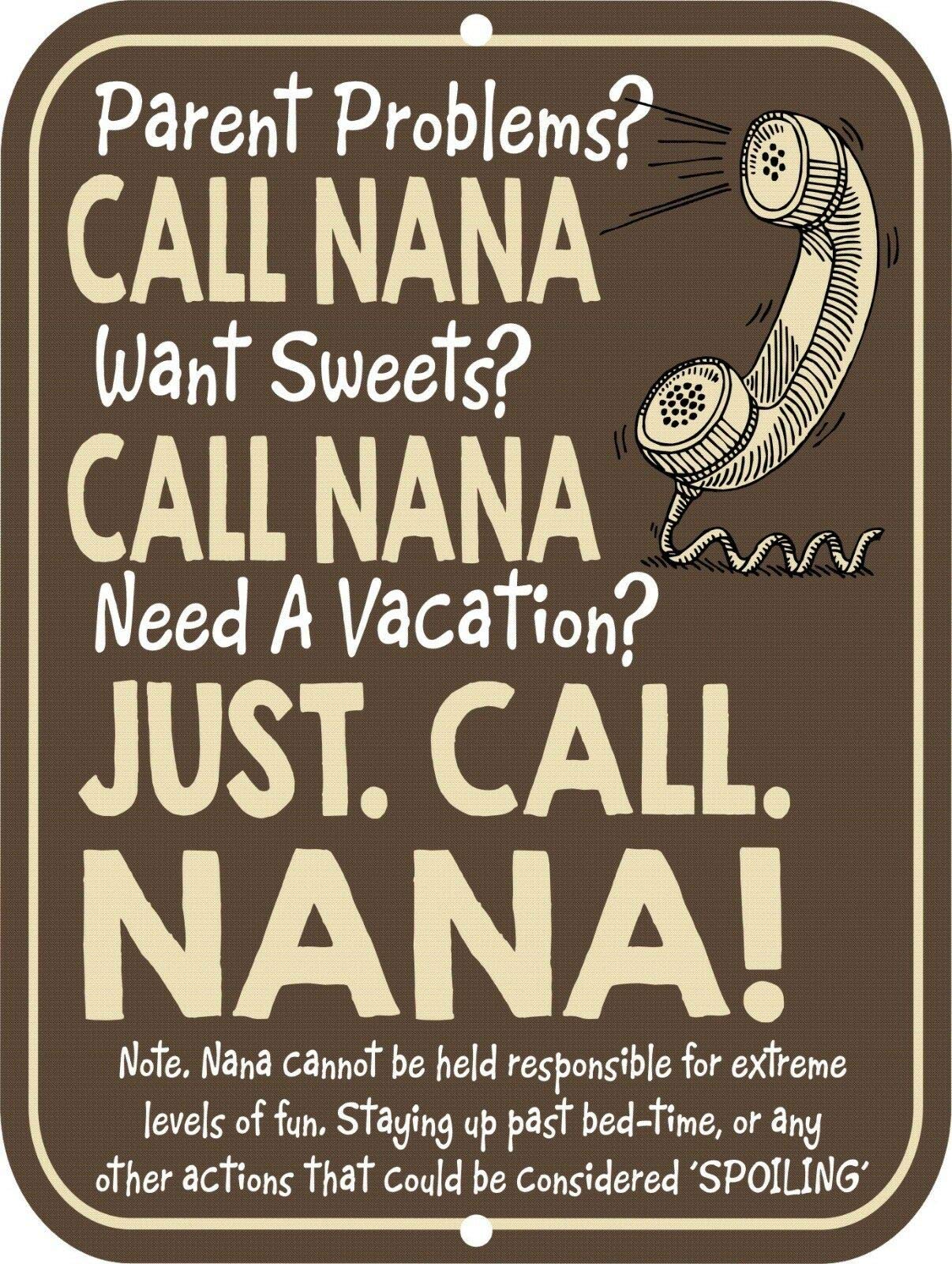 Vintage Metal Tin Sign Funny Nana's Rules Nana Maw Maw Outdoor Yard Signs & Home Bar Kitchen Restaurant Wall Decor Signs 12X8Inch