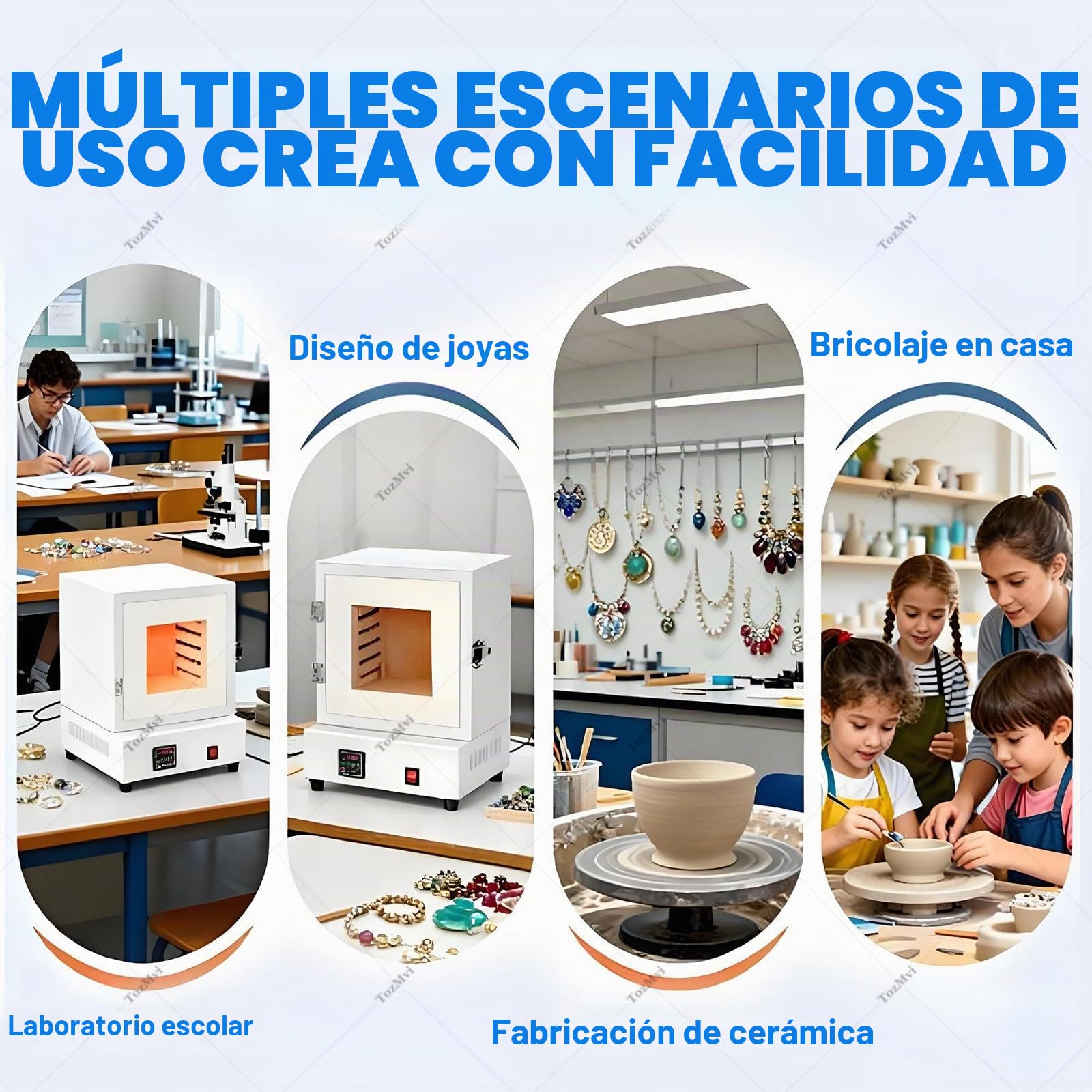 Horno De Fusión De Alta Temperatura, Horno Eléctrico De Fusión, Horno De Mufla Eléctrico De Laboratorio para Cerámica, Horno De Cerámica De 2000 W, para Trabajos De Cerámica