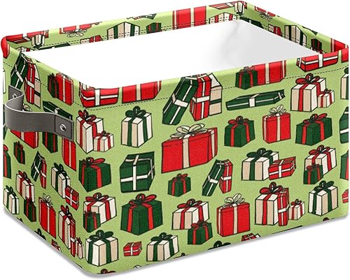 Cesta de almacenamiento grande plegable para el día de San Valentín con asas, cestas de almacenamiento de regalos de Navidad para organizar, cestas