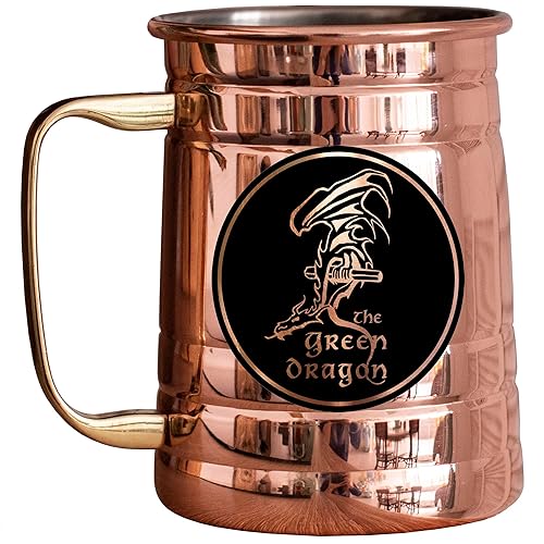 The Green Dragon Beer Mug, 21oz, Lord Beer Stein, Gift For Him, Fantasy Pewter, Custom Gift for Gamer, Geek Groomsmen Gift, Beer Tankard, Moscow Mule