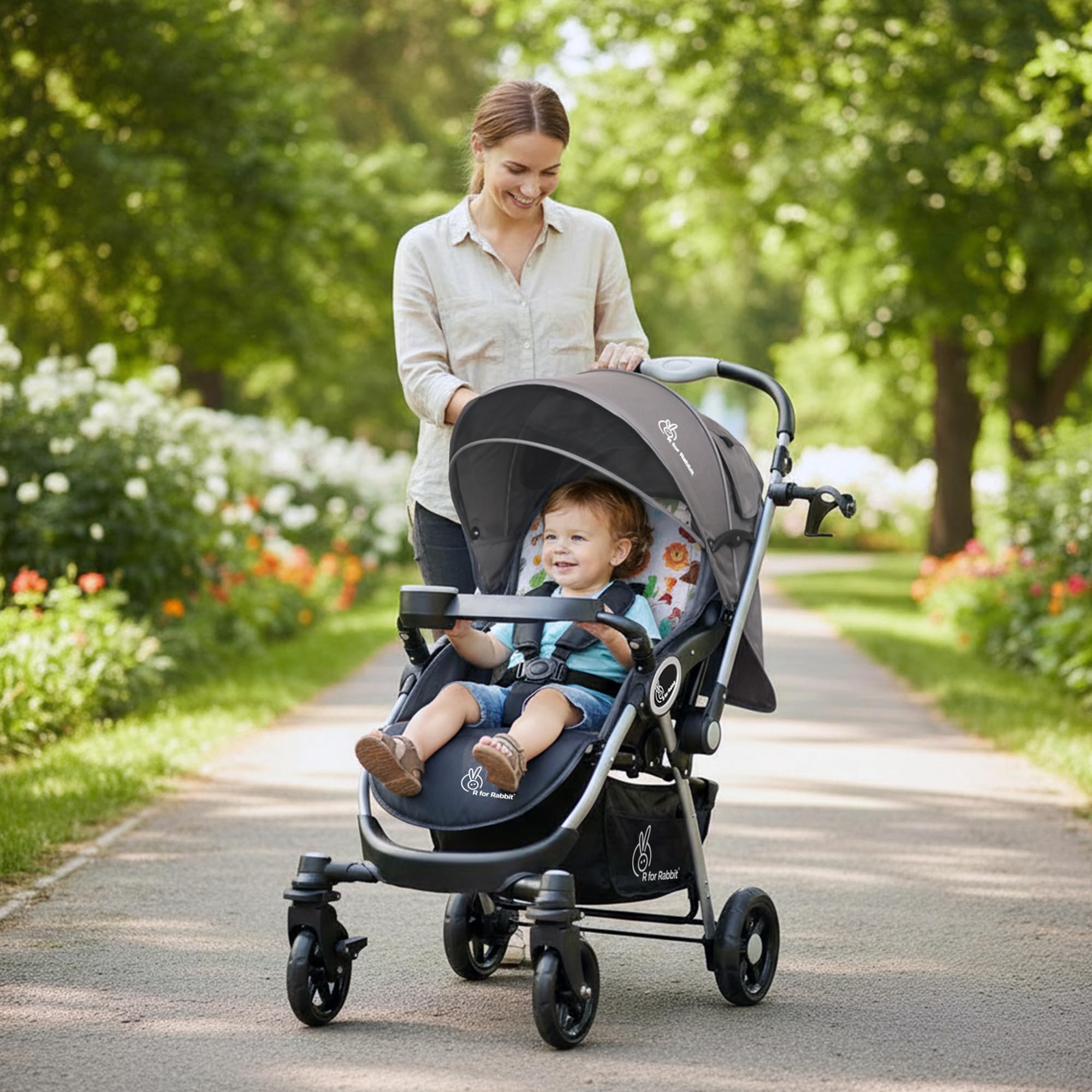 R for Rabbit Chocolate Ride Stylish Baby Stroller and Pram for Baby, Kids, Infants, Newborn, Boys & Girls of 6 Months to 3 Years (Grey Safari)-picture-13