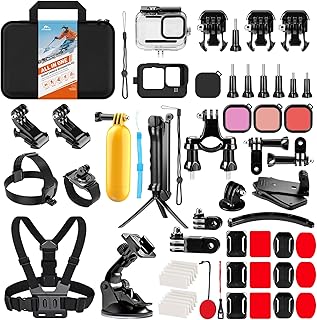 Waterproof Housing Case for GoPro HERO 11/10/9 Black，Action Camera Accessory Kit Compatible with GoPro Hero 8 7 6 5 4 GoPro Max，Snorkelling Accessories for Snorkeling/Skiing/Diving