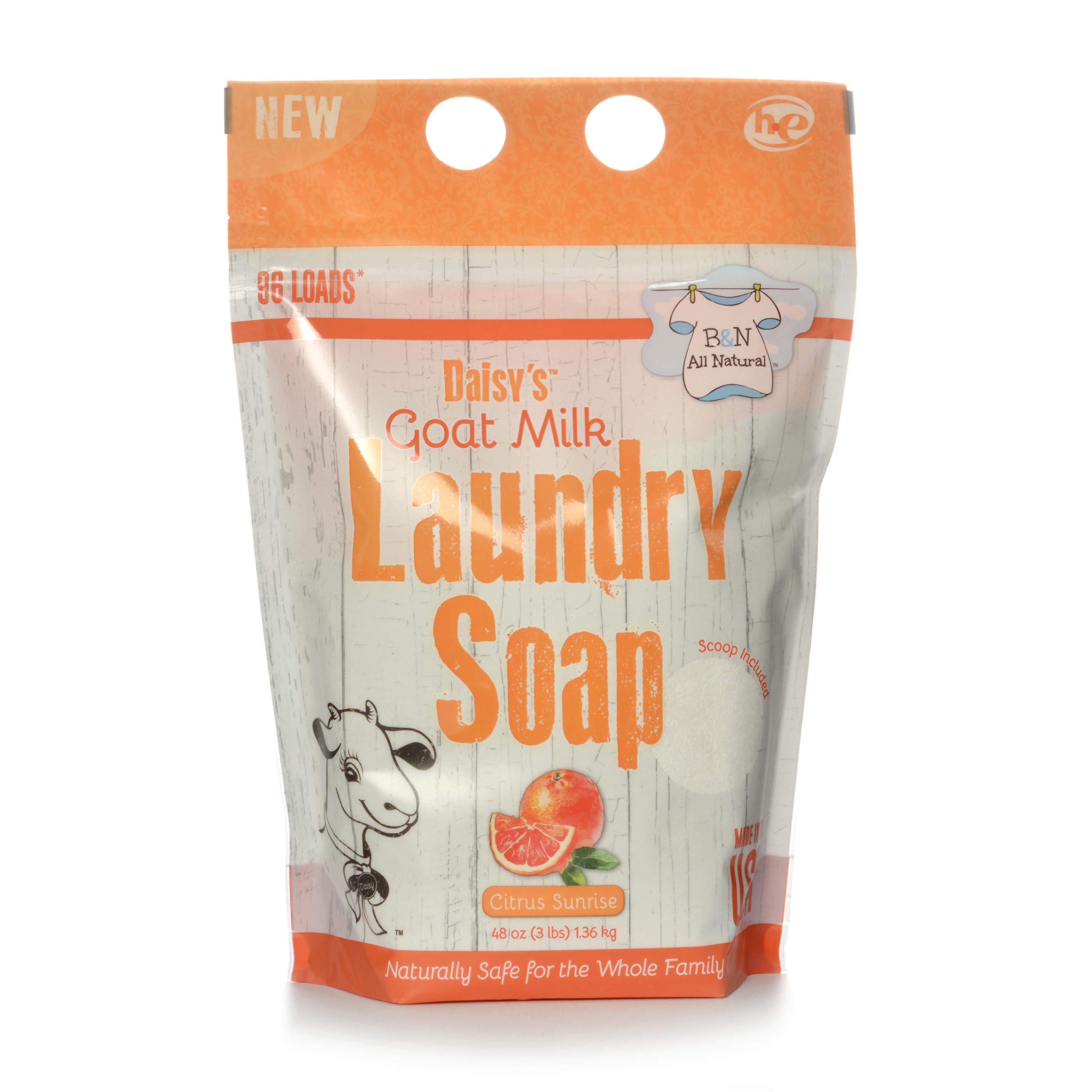 B&N All NaturalDaisy's Goat Milk Laundry Soap, Citrus Sunrise, 96 Loads