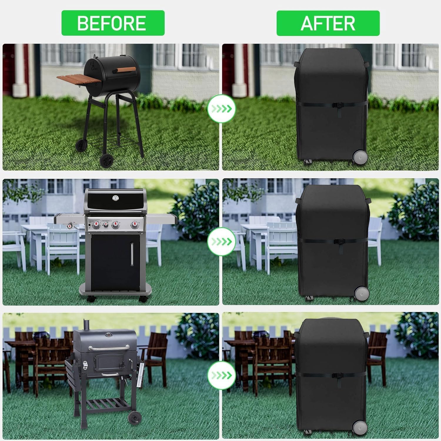 Copertura Barbecue Da Esterno,Copri Barbecue Da Esterno Impermeabile,Tessuto Oxford 600D Resistente Impermeabile Anti-UV,Per la protezione di Copertura barbecue universale (Nero, 80*70*115cm)