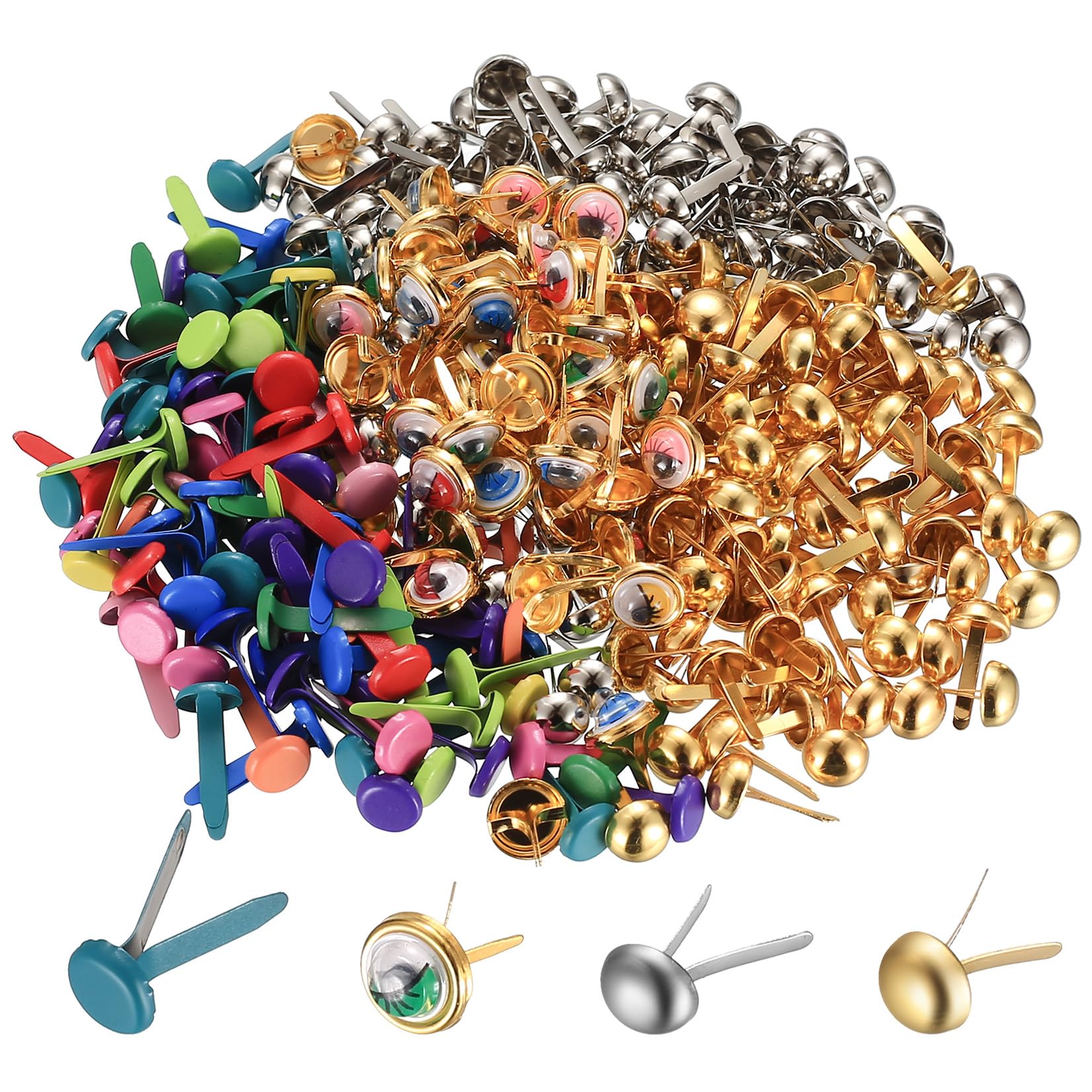 Lot De 100 Mini Attaches Parisiennes En Métal Avec Perles Pour