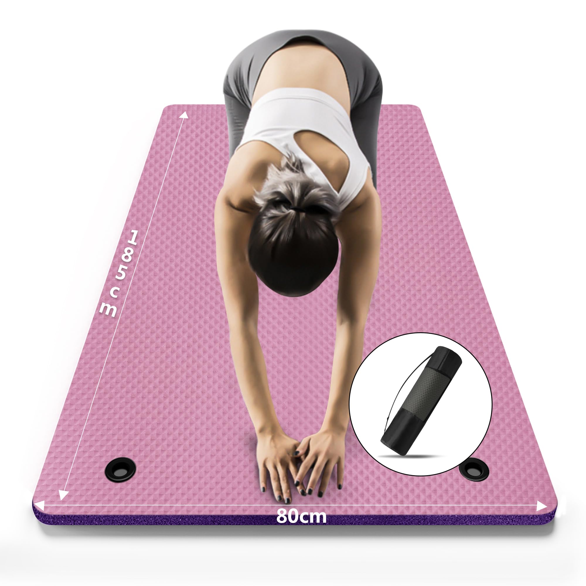 LFS Yoga Mat 72.8" x 31.5" x 2/5 inch Thick With Strap and Bag, Extra Wide Workout Mat for Women and Men, Non Slip Exercise Mat for Home Outdoor Yoga, Pilates, Stretching, Floor & Fitness Workouts