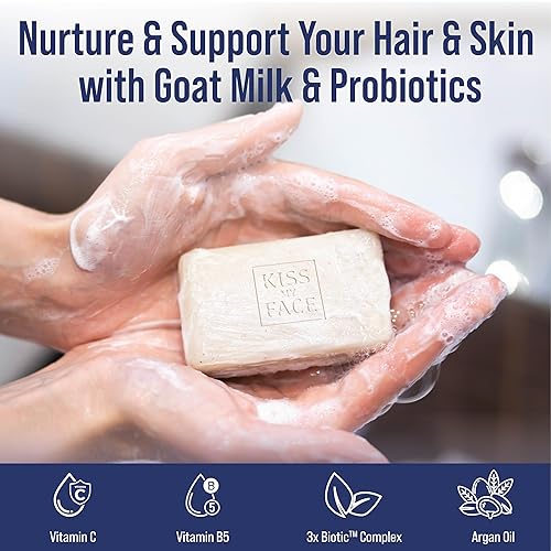 Miniatura 10 de Kiss My Face Jabón en barra 3 en 1 Effort-Less - Naranja + tomillo - Barra de jabón probiótico para cara, cabello y cuerpo con manteca de karité -