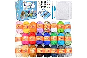24 Pack Wooble Yarn Beginners Crochet Yarn Assortment Kits