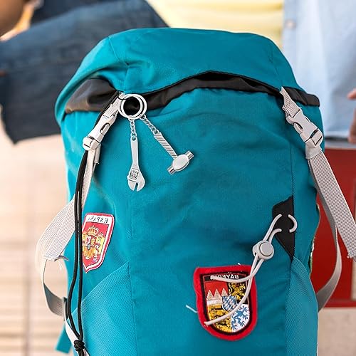 Miniatura 5 de 6 llaveros de mini herramienta, llavero de metal con hacha de metal, llavero de automóvil, multiherramienta, llavero con colgante, organizador de