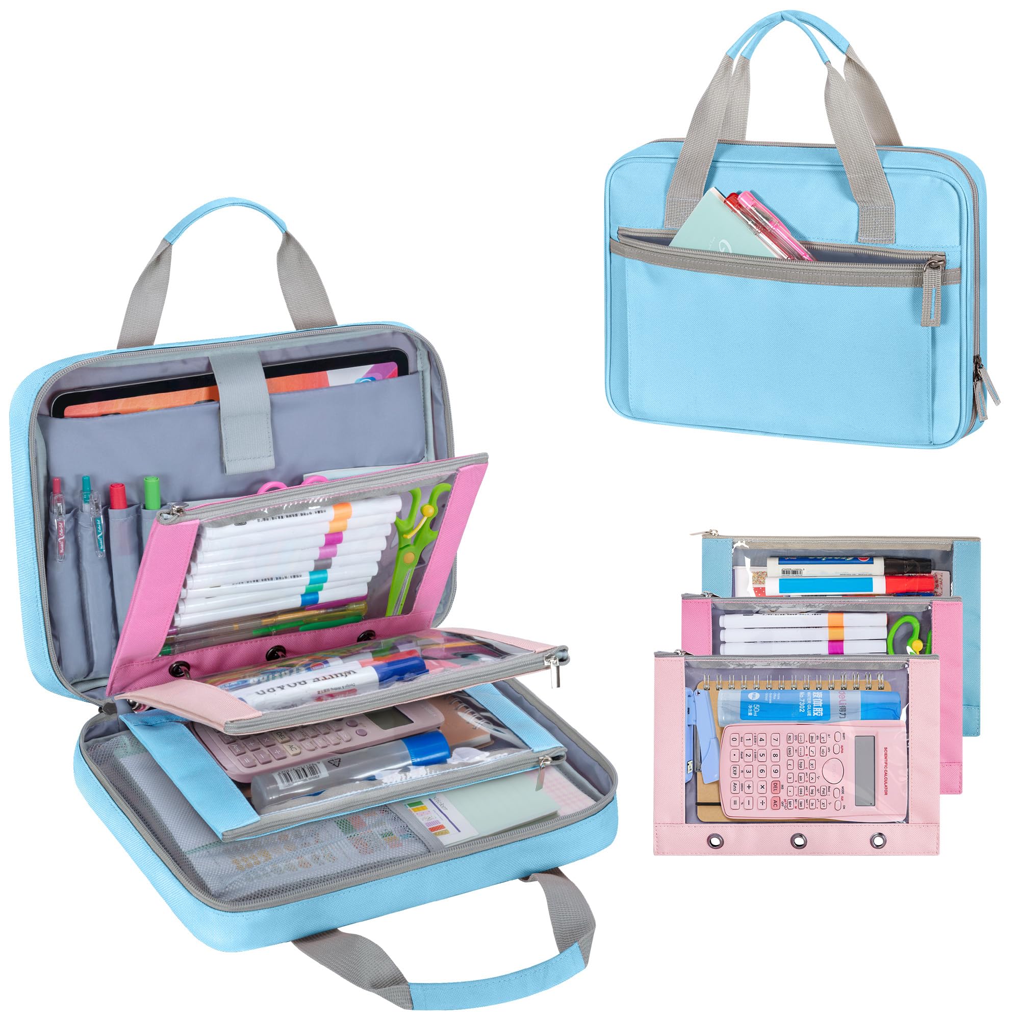 Classeur A4 à 3 Anneaux En D Avec 200 Feuilles Pour Enfants, Fournitures Scolaires, Femmes Et