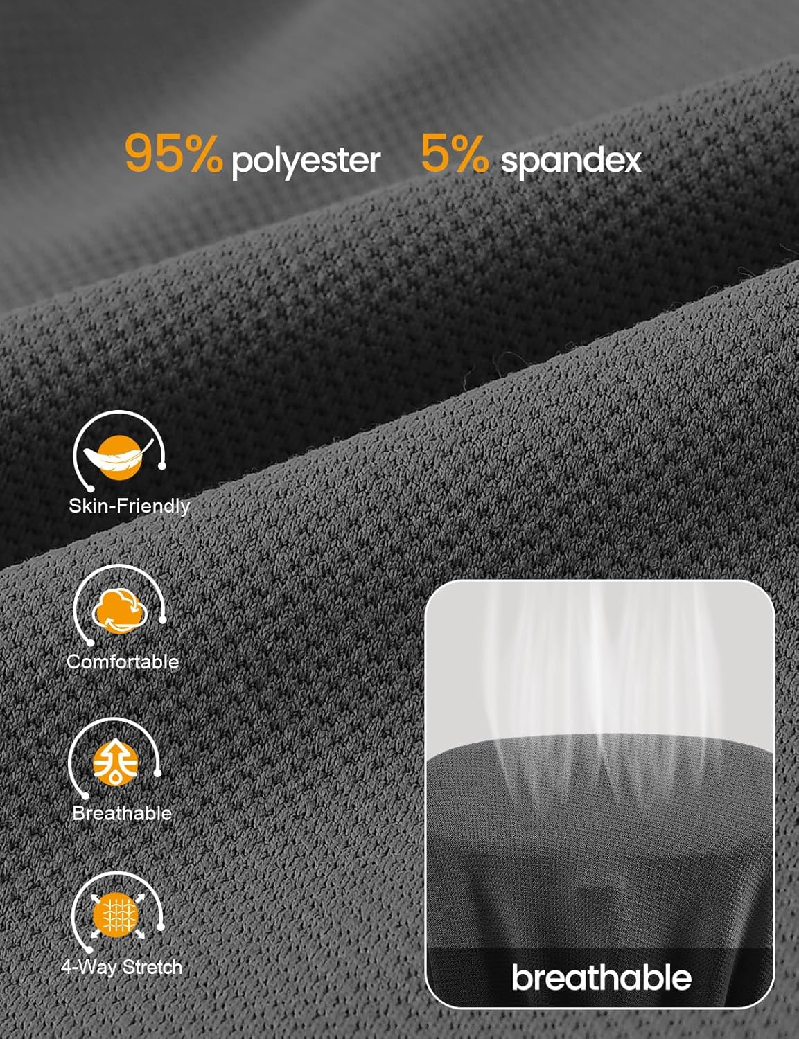 Rdruko Men's Joggers Pants with Zipper Pockets Stretch Tapered Track Pants Athletic Casual Sweatpants for Gym Running - Image 4