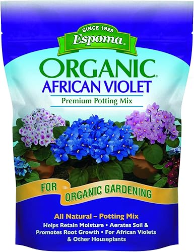 Espoma Mezcla para macetas de violeta africana, tierra natural y orgánica de primera calidad, 4 cuartos de galón, paquete de 12