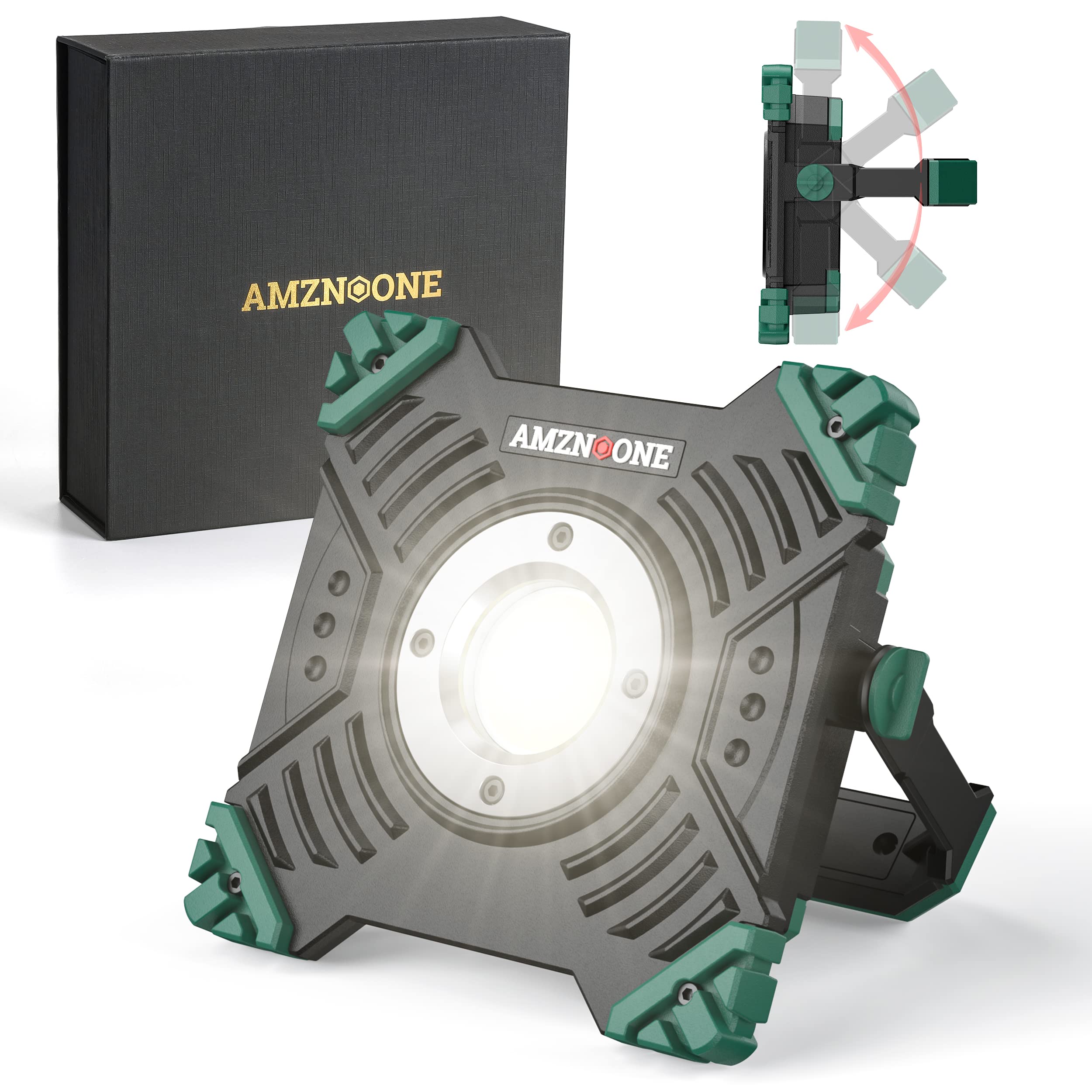 Photo 1 of AMZNOONE LED Work Light 6000LM, Cordless LED Work Light with IP65 Waterproof, Li-ion Rechargeable Worklight, Outdoor Indoor Under Hood Magnetic Work Light