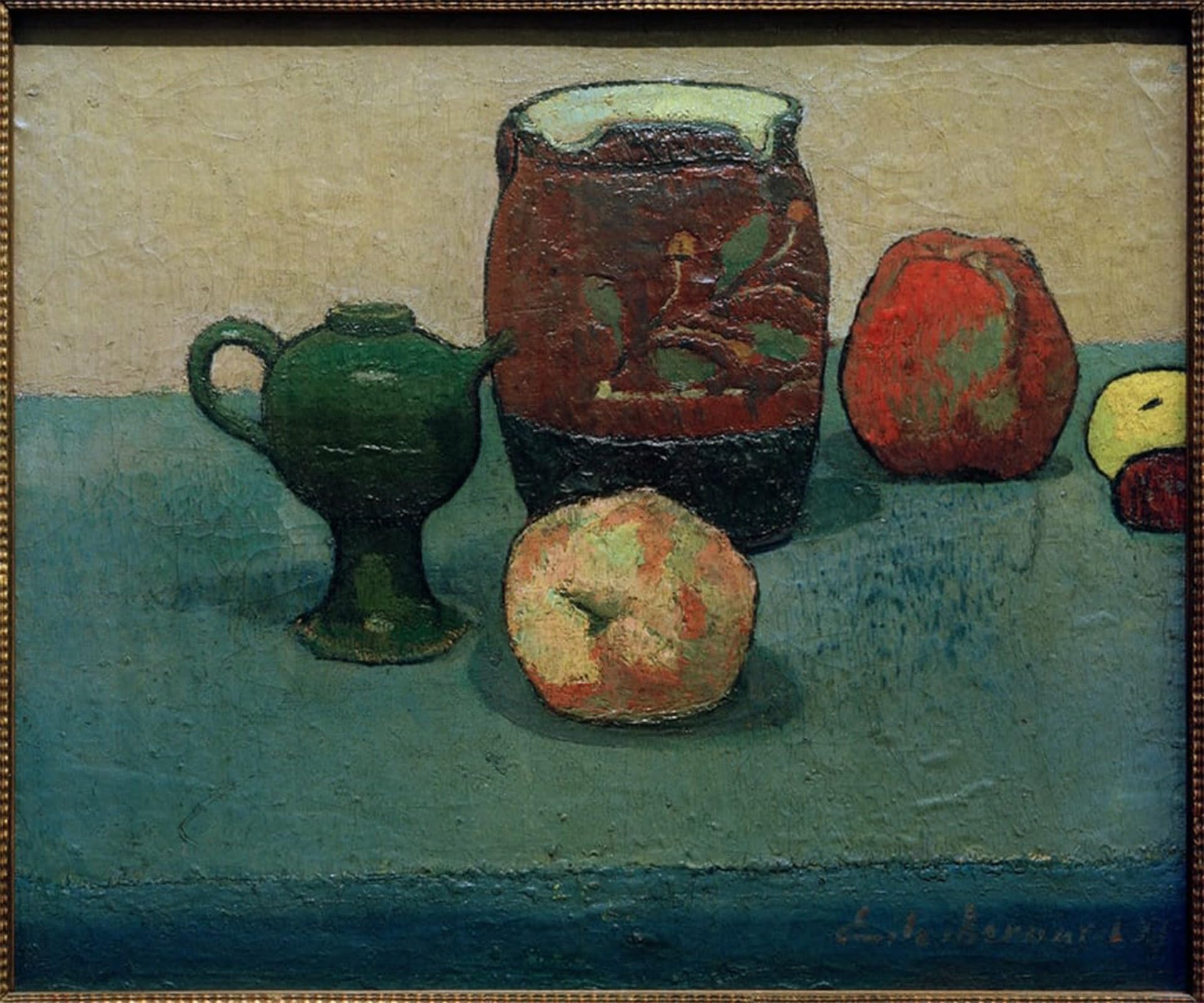 POSTERIIk Vintage Print Pop Art Landscape Artwork Still Life with a Stone Jug and Fruits by Emile Bernard Art Prints for Office Home Decor 60x90cm
