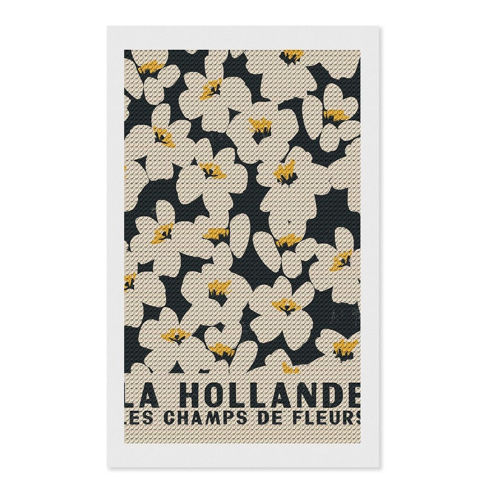 Junmoney La Hollande Flower Market Diamond Art Kit 12"x20", Modern Decor, Farmhouse Decor, Home Wall Art, Festive Craft Gift, Handmade Wall Decor
