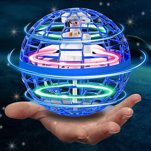 FCSELFLESS Juguete de bola de orbe voladora recargable, globo cósmico Boomerang, bola flotante de dron galáctico, juguete volador con luces LED