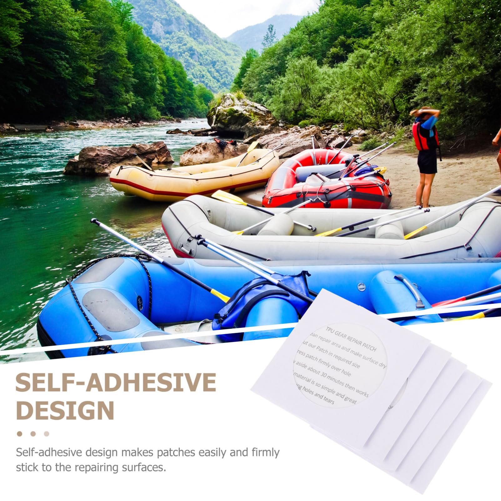 OSALADI 4 Sätze Zeltreparatur Flicken Tipps Für Schlauchboote Zum Schwimmen Boje Für Robustes Reparaturband Haushaltsbedarf Reparaturband Robuster Aufkleber 25 Stück * 4