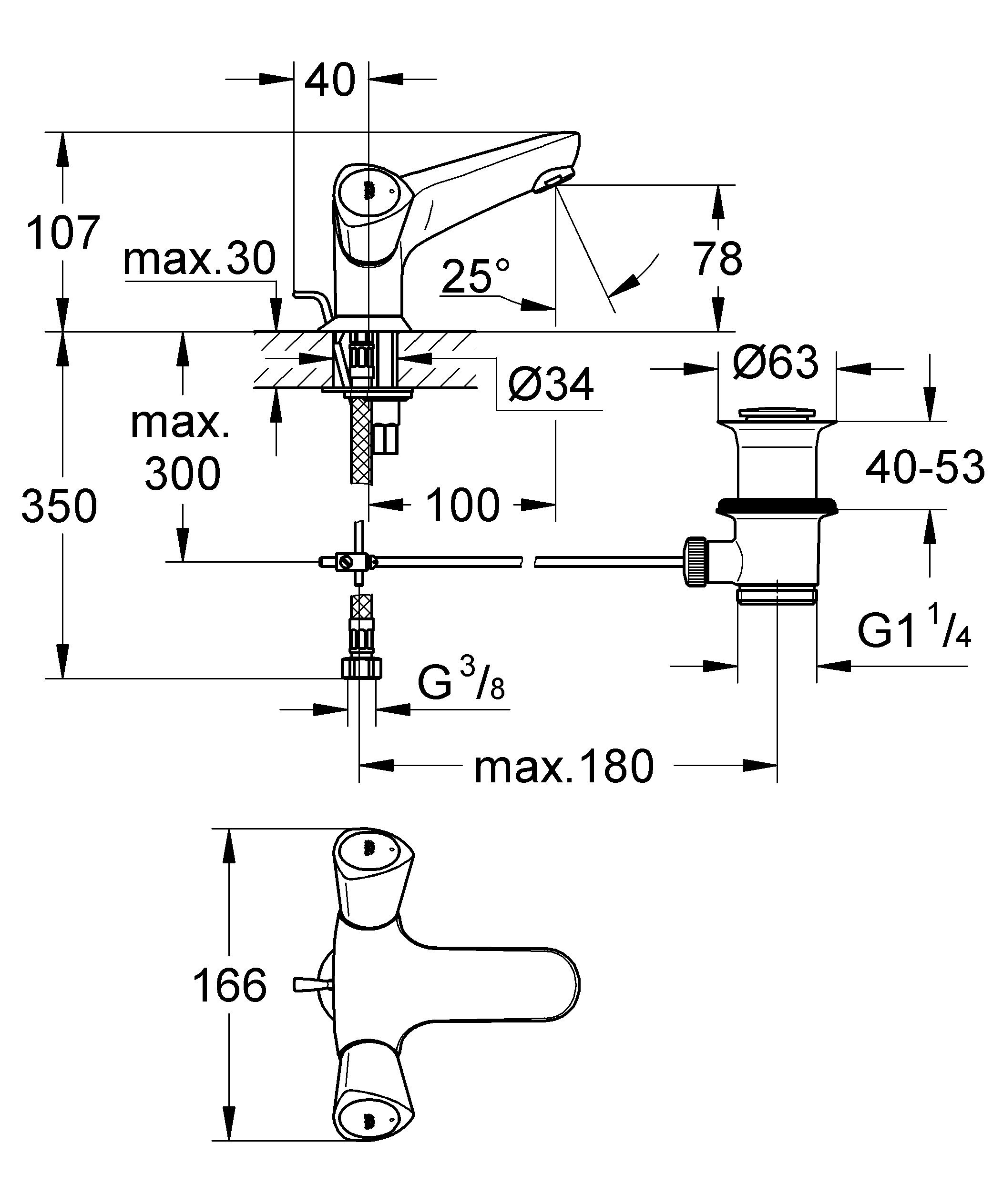 GROHE 21255001 - Grifo de baño