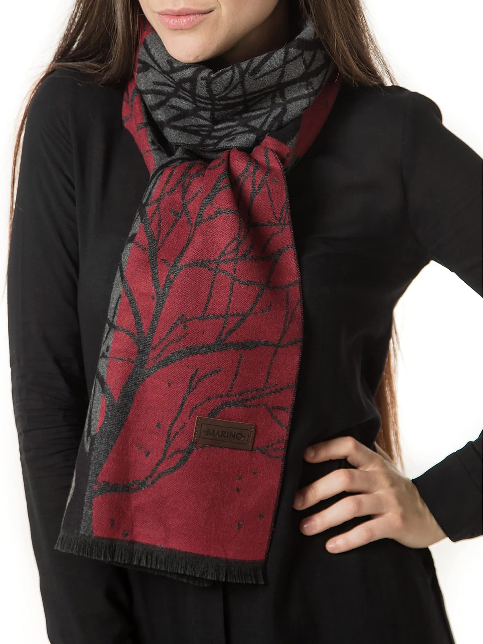 Marino AvenueMio Marino Winter Cashmere Feel Women Scarf, 100% Cotton Fashion Scarves, In Elegant Gift Box