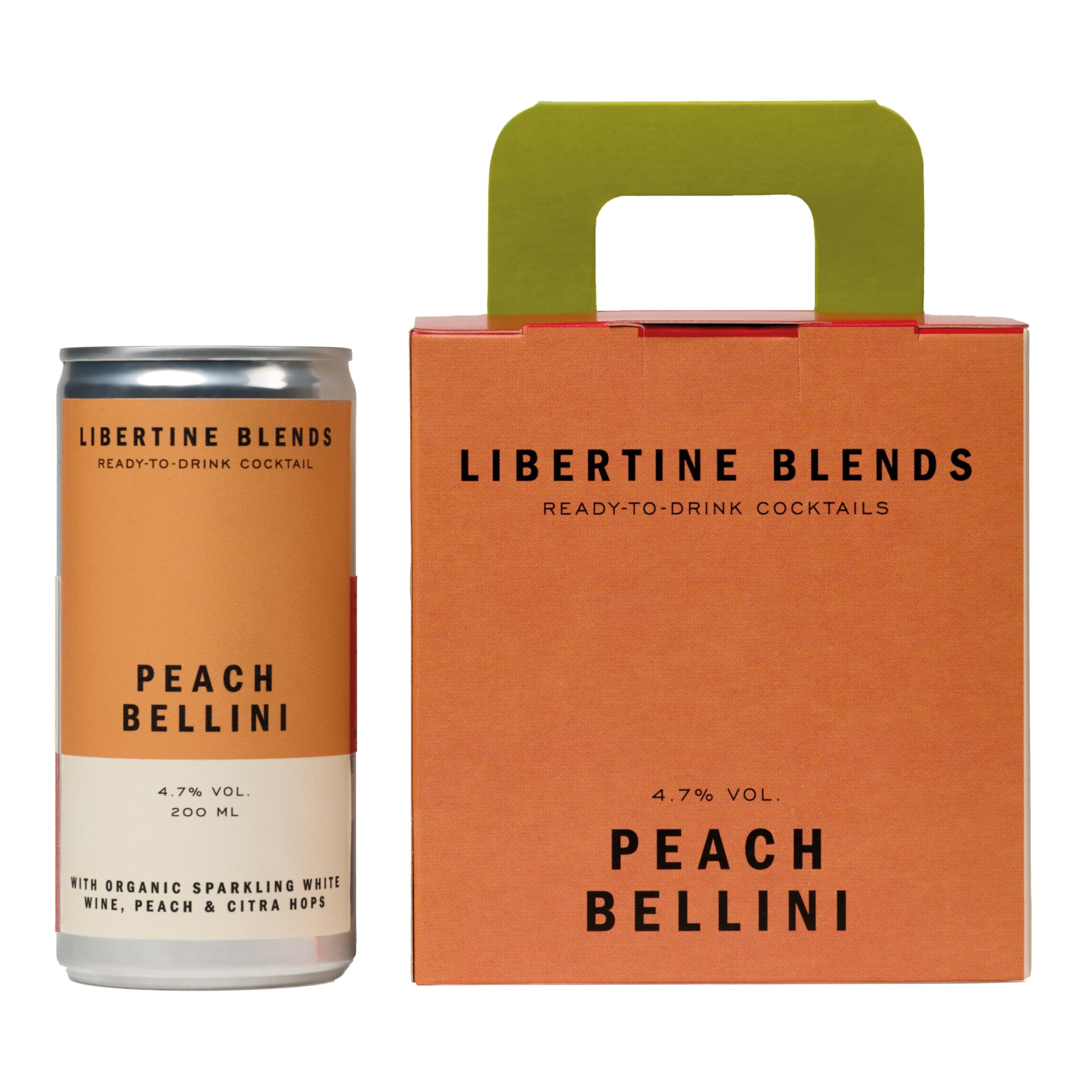 Libertine Blends Peach Bellini Sparkling Wine Cocktail 200ml (Pack of 4)