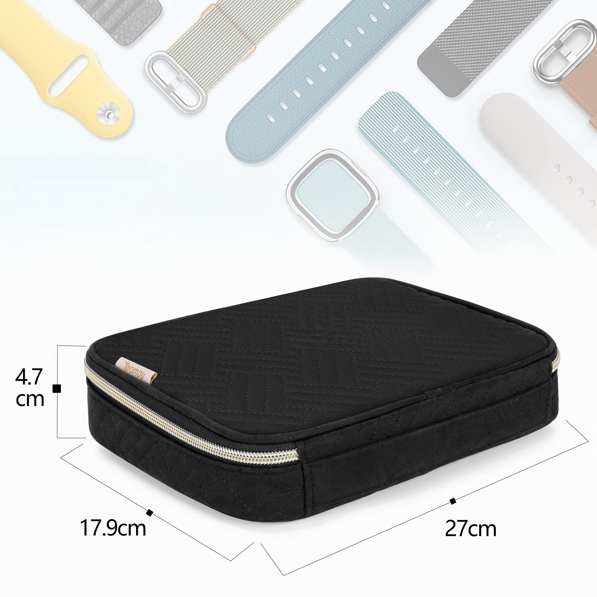 Teamoy Étui de Rangement pour 26 Bracelets de Montre | Étui de Voyage et de Rangement pour Bracelets d'Apple Watch (Toutes Séries) ou Bracelets de Montres Connectées