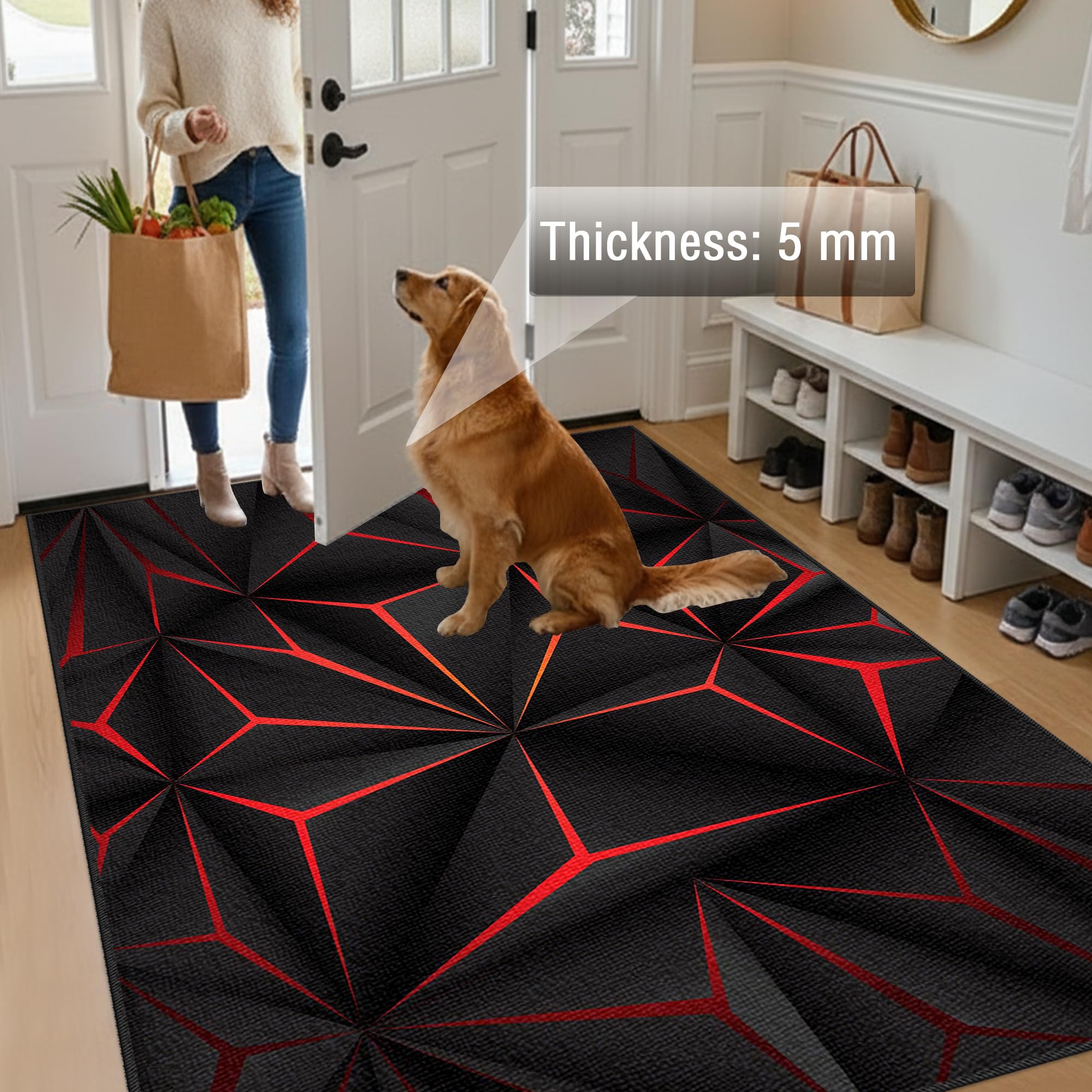 Dywanik gamingowy 200 x 230 cm, do sypialni chłopców, 3D, dekoracja pokoju dziecięcego, mata do pokoju gracza i salonu, antypoślizgowa mata do zabawy, ochraniacz podłogi, krzesło gamingowe