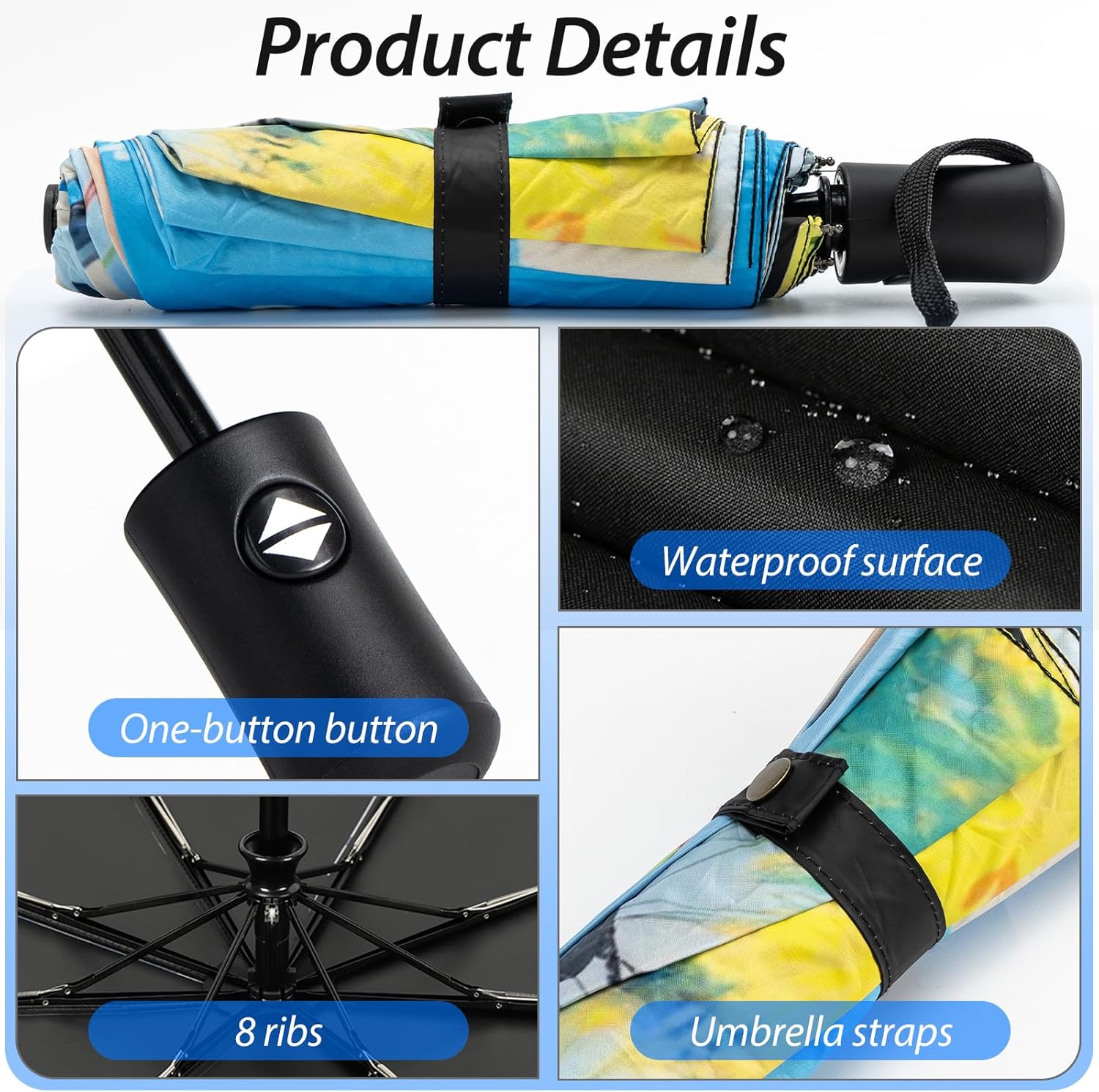 Custom Umbrella, Personalized Compact Travel Umbrella Folding Umbrellas for Rain & Sun, Ideal for Company Advertising, Gifts for Men, Women, And Family Festivals, Birthdays, Anniversaries