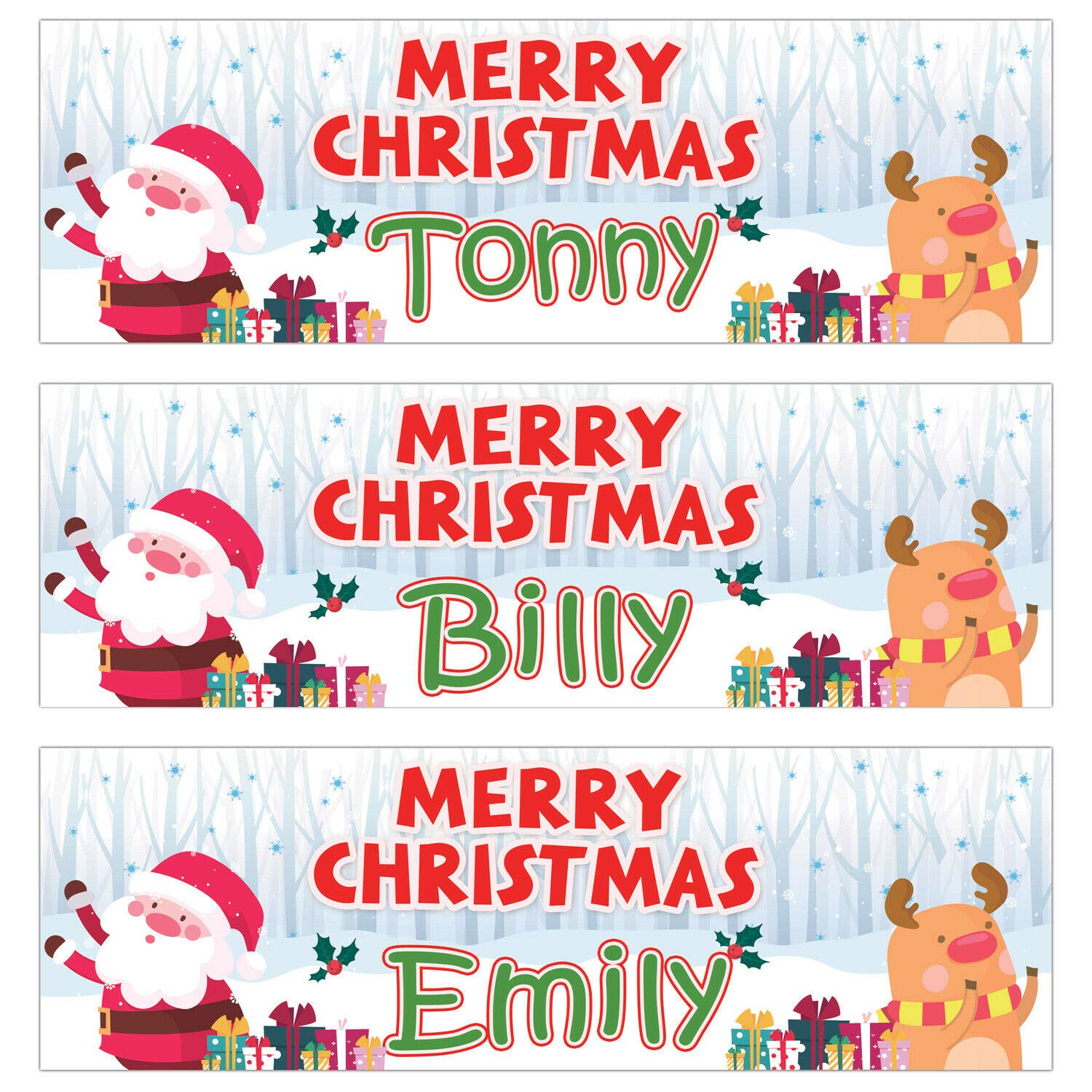 Personalised Merry Christmas Outdoor Banner Santa Snow Deer Xmas Children Christmas Party Decorations Poster