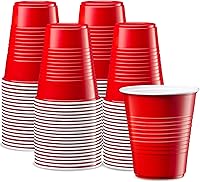 Vista 9 de GUSTO 50 vasos rojos desechables de plástico para fiestas, eventos y uso diario (paquete anteriormente cómodo)