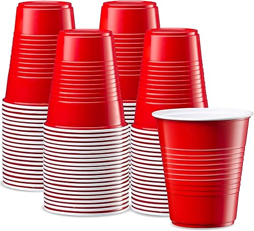 GUSTO 40 vasos rojos desechables de plástico de 12 onzas para fiestas y eventos y uso diario (paquete anteriormente cómodo)