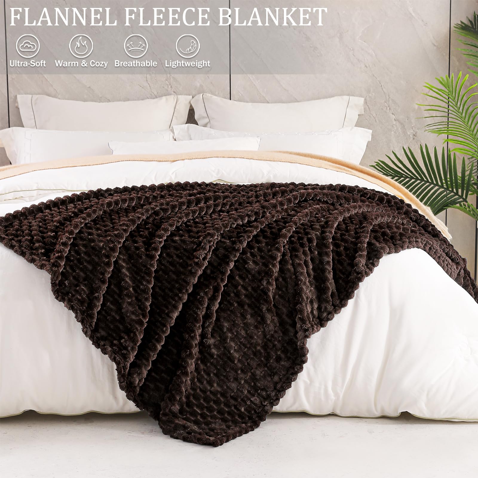 Exclusivo Mezcla Fleece Throw Blanket for Couch Extra Large Fuzzy Coffee Bed Blankets - Image 3