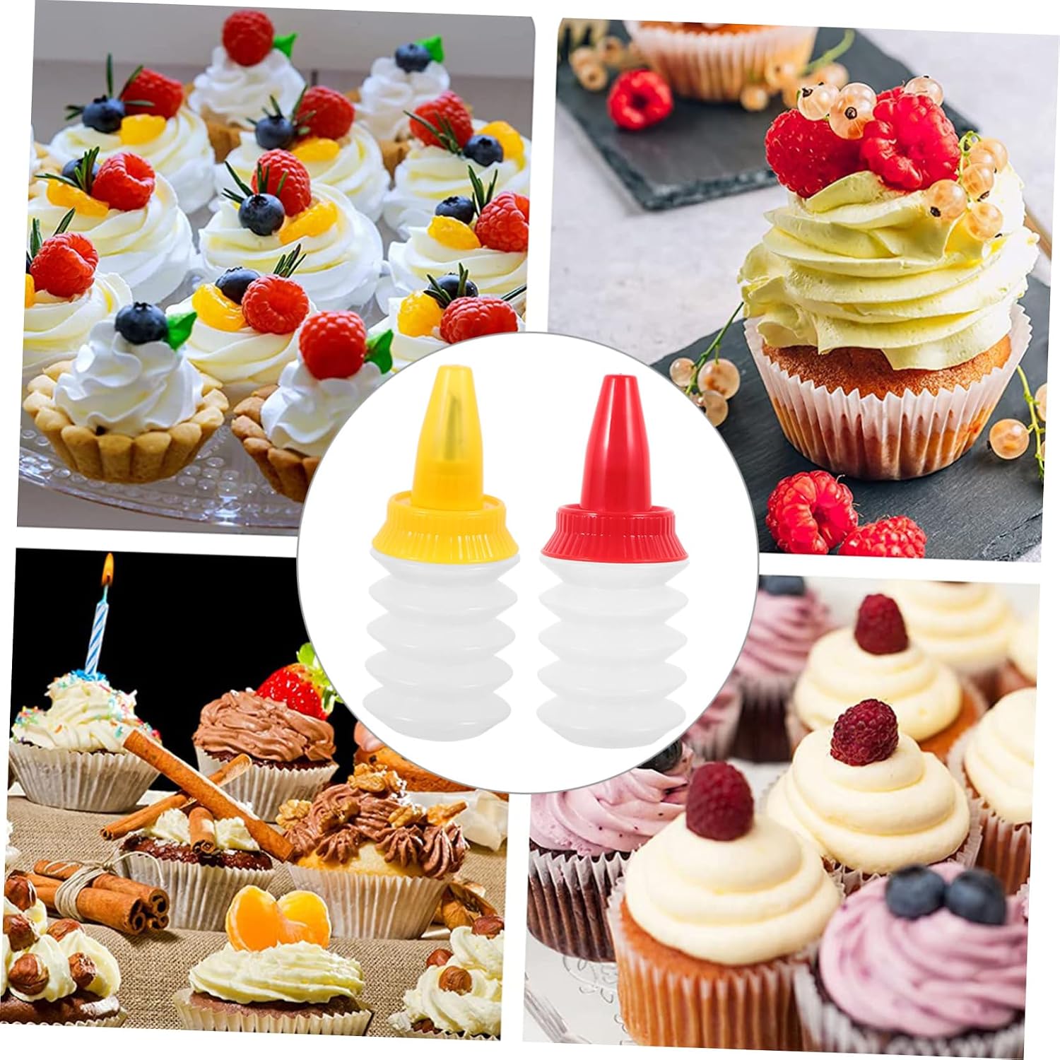 2pcs Cookie Icing Bottles PP Reusable Precision Decorating Xmas