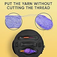 Vista 7 de CRAFTISS Bolsa de tejer almacenamiento de hilo - Regalo de ganchillo - Soporte de hilo de lona duradero para accesorios de ganchillo - Bolsa Negro