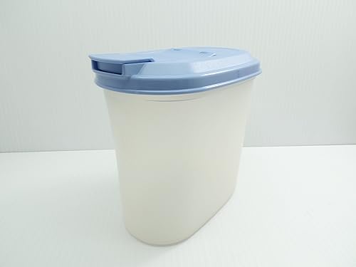 Tupperware Vintage Slim Line - Jarra transparente para refrigerador de 1 cuarto de galón con tapa azul