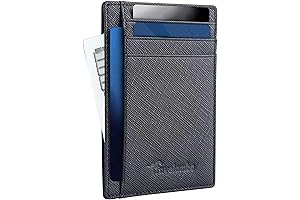 Men's RFID Minimalist Front Pocket Leather Card Case Wallet, Medium Size