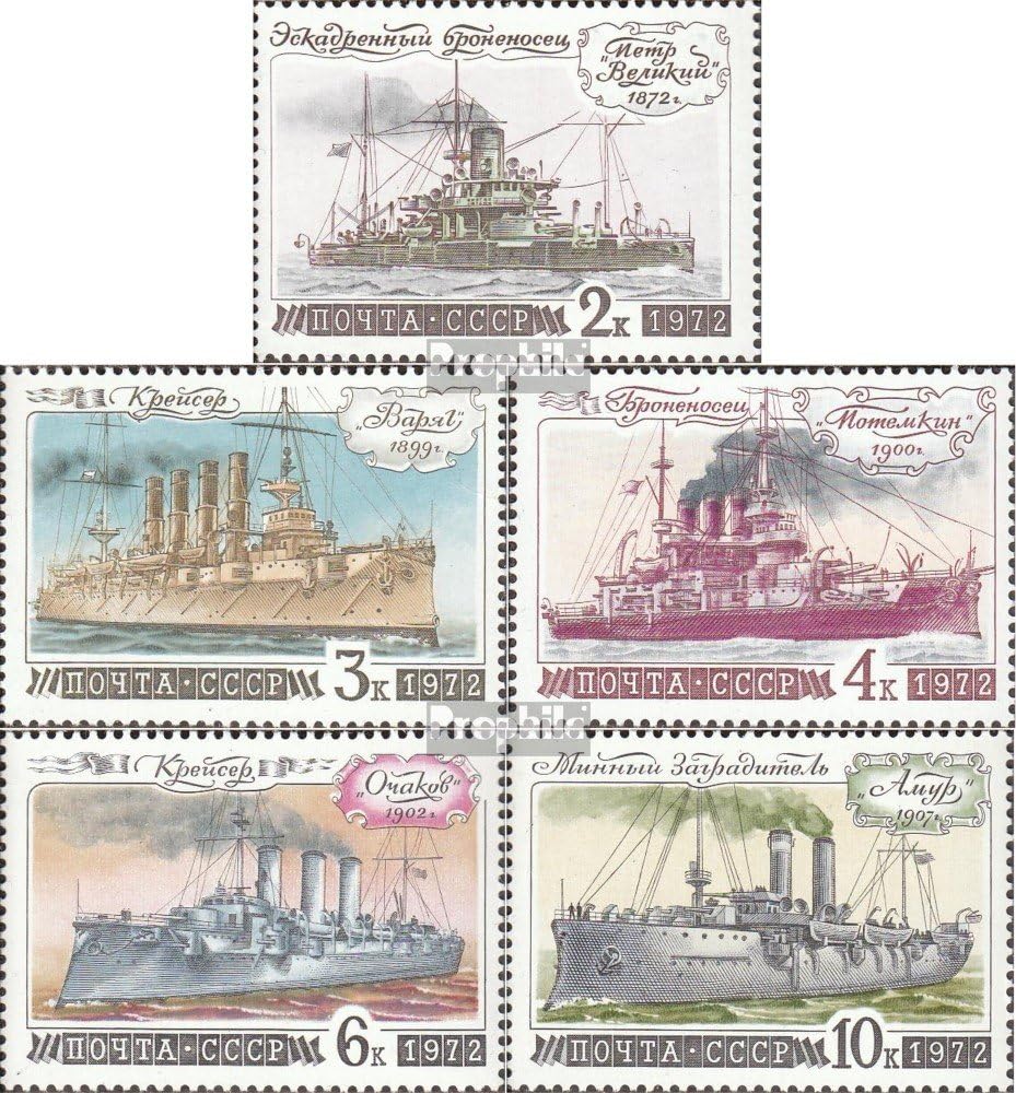 Soviet Union 4064-4068 (Complete.Issue.) 1972 History The Navy (Stamps for Collectors) Military