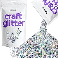 Vista 46 de Hemway Craft Glitter - Escamas de lentejuelas metálicas de varios tamaños para manualidades de resina y epoxi, suministros para vasos, tarjetas
