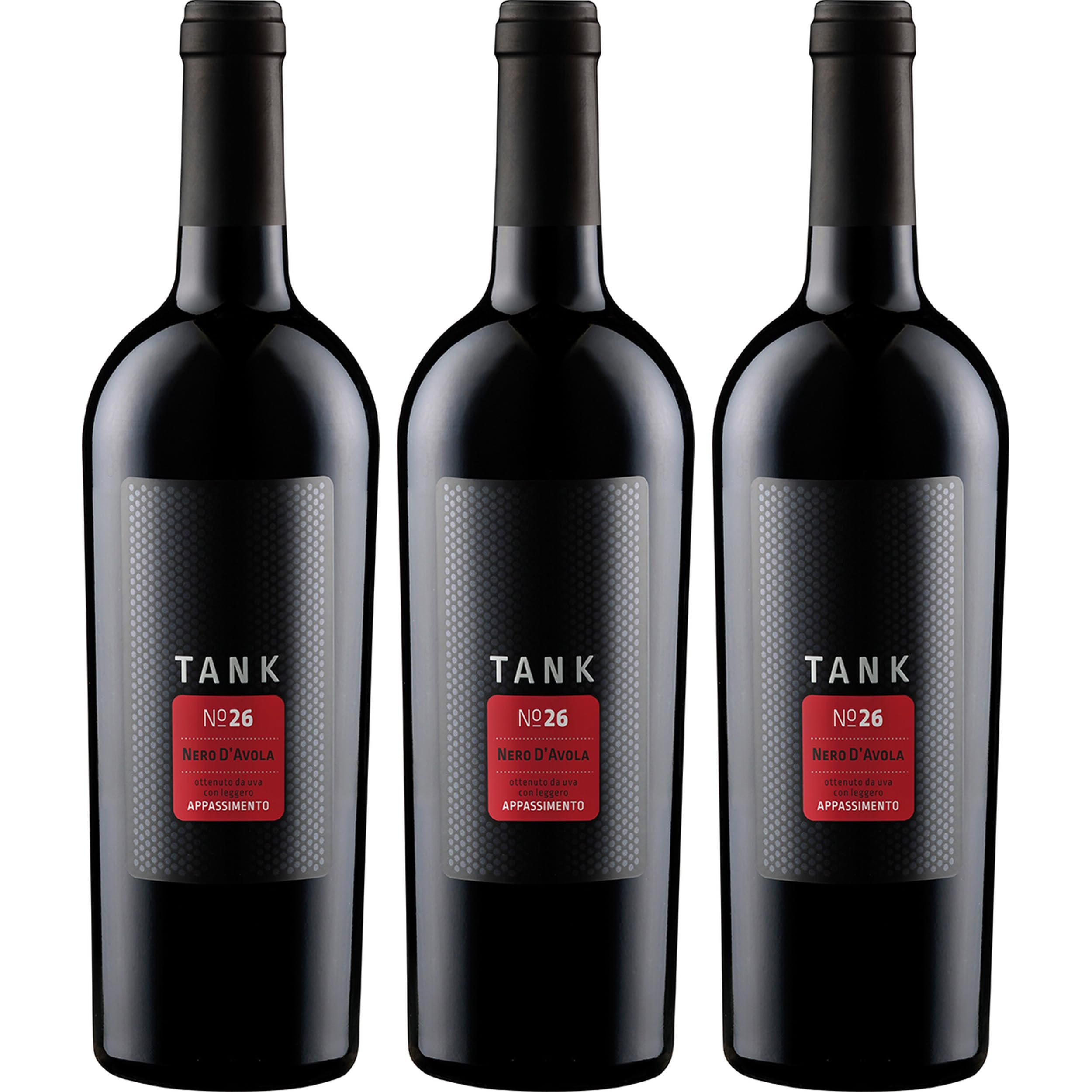 CAMIVINI S.P.A. TANK 26 Nero d'Avola DOC Sicilia Appassimento Rotwein Rot trocken Italien inkl. FeinWert E-Book (3 x 0.75 l)