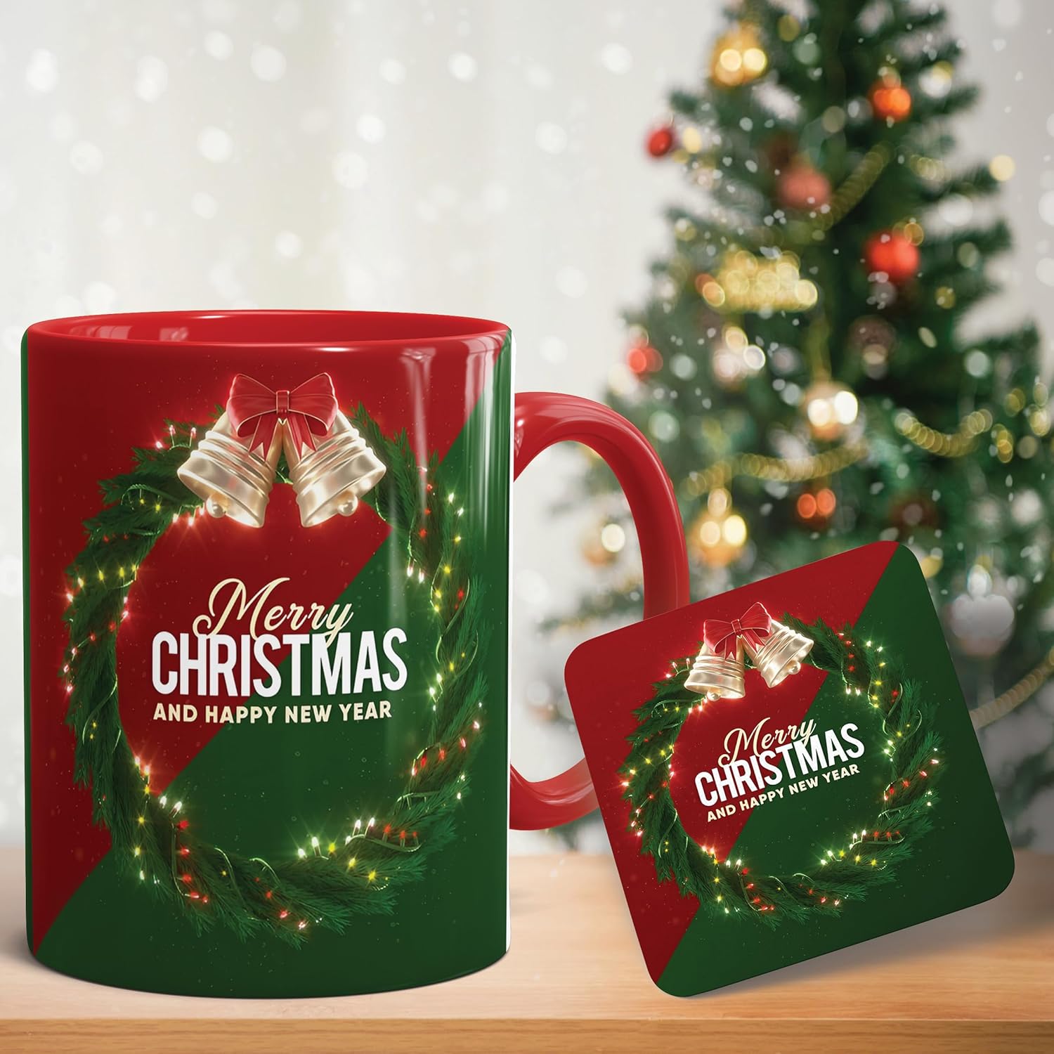 Merry Christmas Multicolour Printed Ceramic Coffee Cup & Mug with Coaster | Gift for Christmas | Best Gift – D12 Merry Christmas Multicolour Printed Ceramic Coffee Cup & Mug with Coaster | Gift for Christmas | Best Gift – D12
