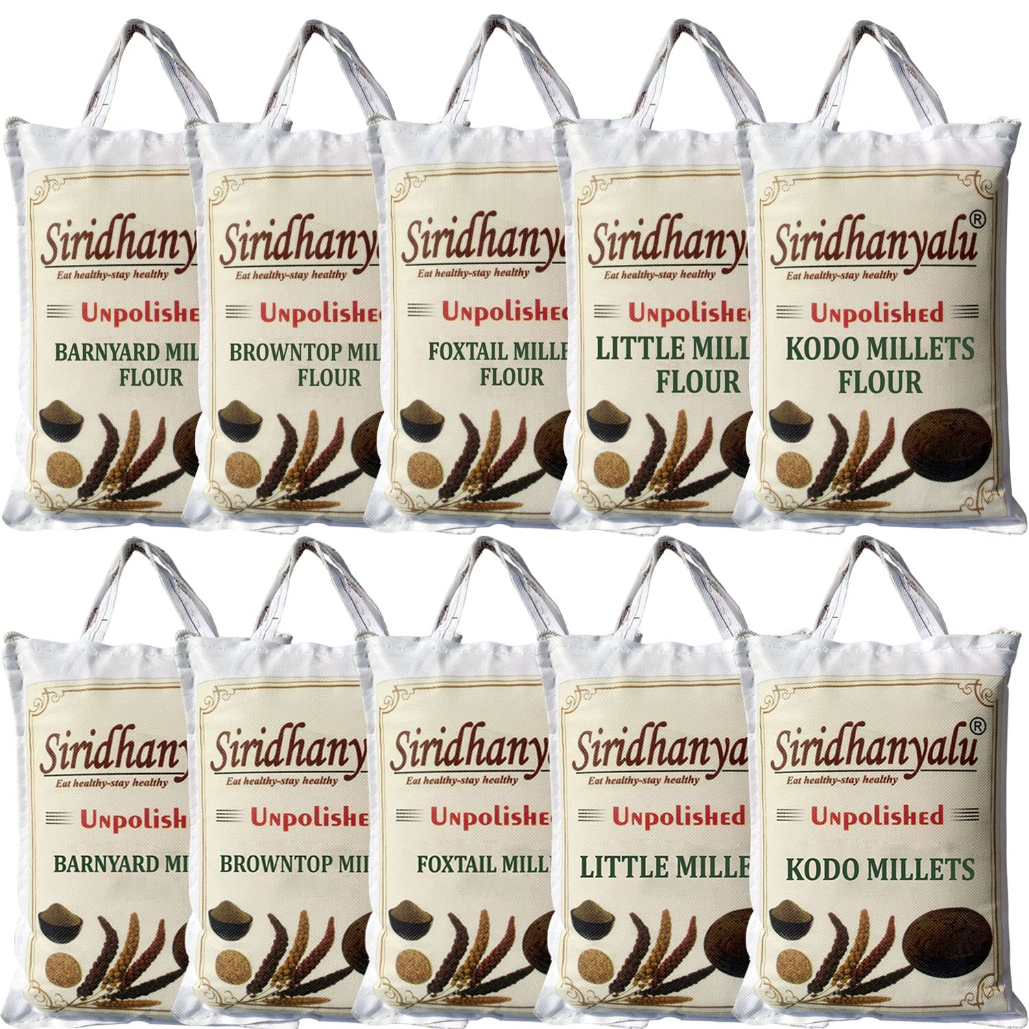 siridhanyalu Unpolished & Organic Millet 5 Grains + 5 Flour Combo (Kodo Little Foxtail Browntop & Barnyard) Gwt. (8) Kg. (B0C4TR7R1Q) Amazon Price History, Amazon Price Tracker