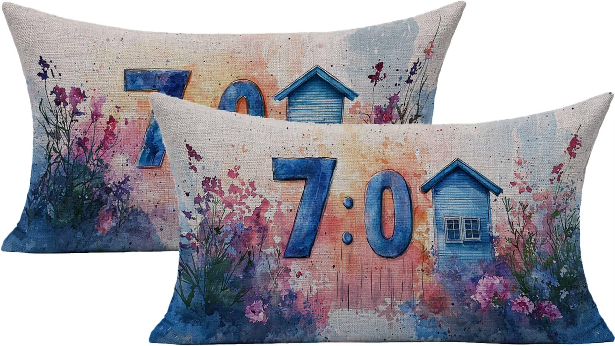 Housse Coussin Extérieur Imperméable 40x80cm Bleu : Fini les Coussins Mouillés