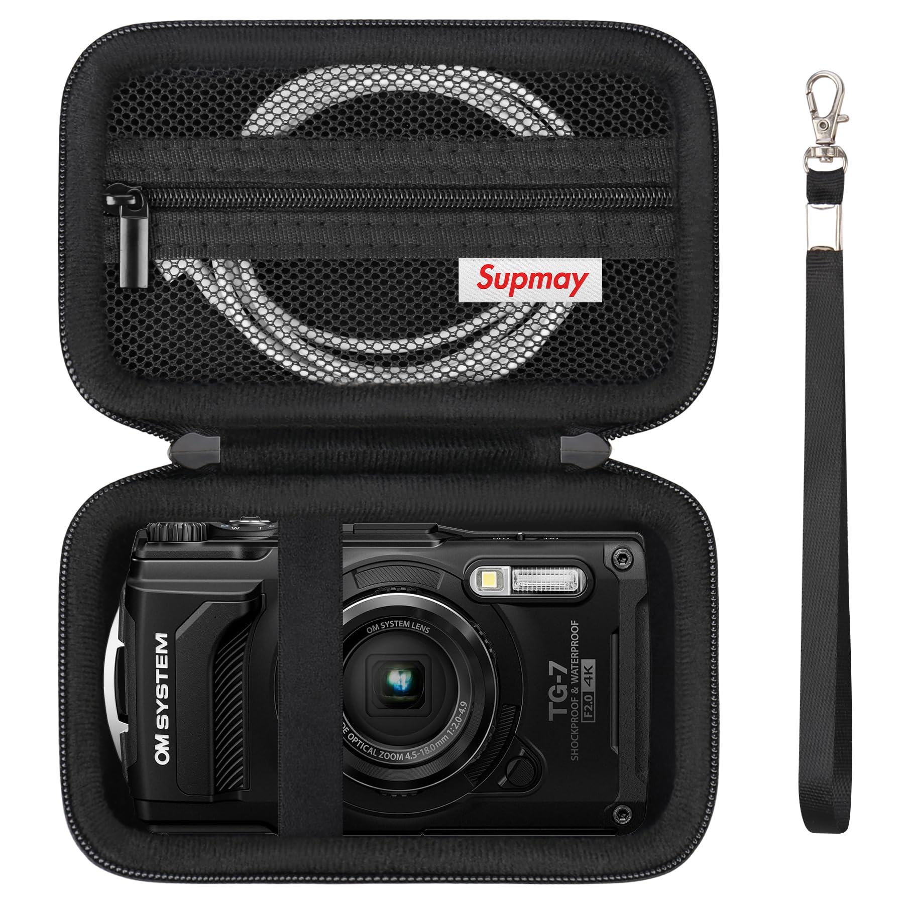 Supmay Carrying Case for Olympus Tough TG-7 Digital Camera/Tough TG-6 / TG-5 / TG-4 Underwater Digital Camera, Storage Holder Travel Bag with Mesh
