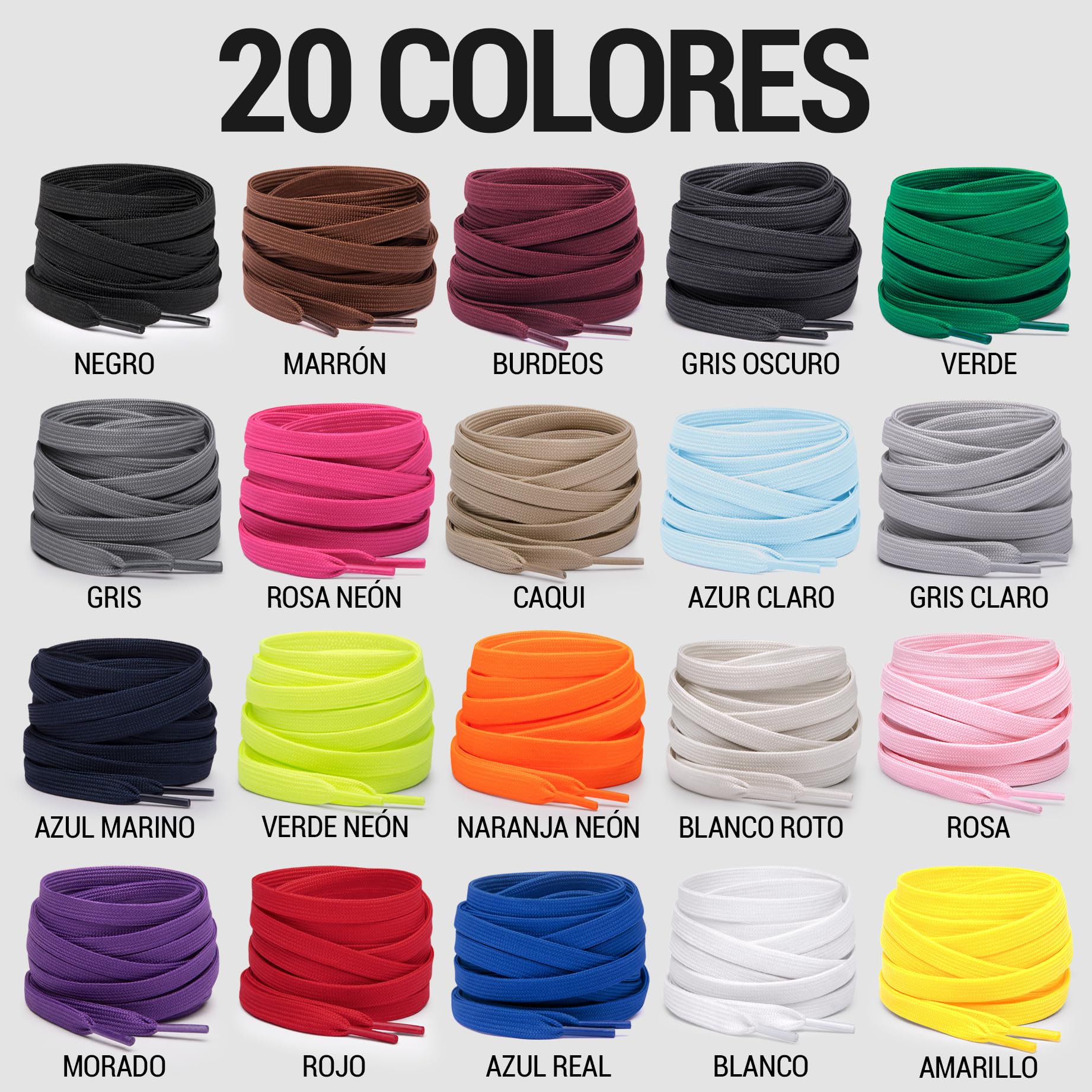 Miscly Cordones Planos para Zapatillas