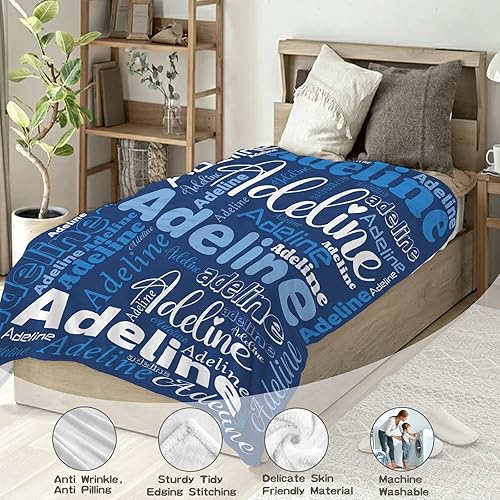 Miniatura 3 de Manta con nombre personalizada para niños, manta con nombre de bebé personalizada para niños y niñas, manta de nombre personalizada súper suave para