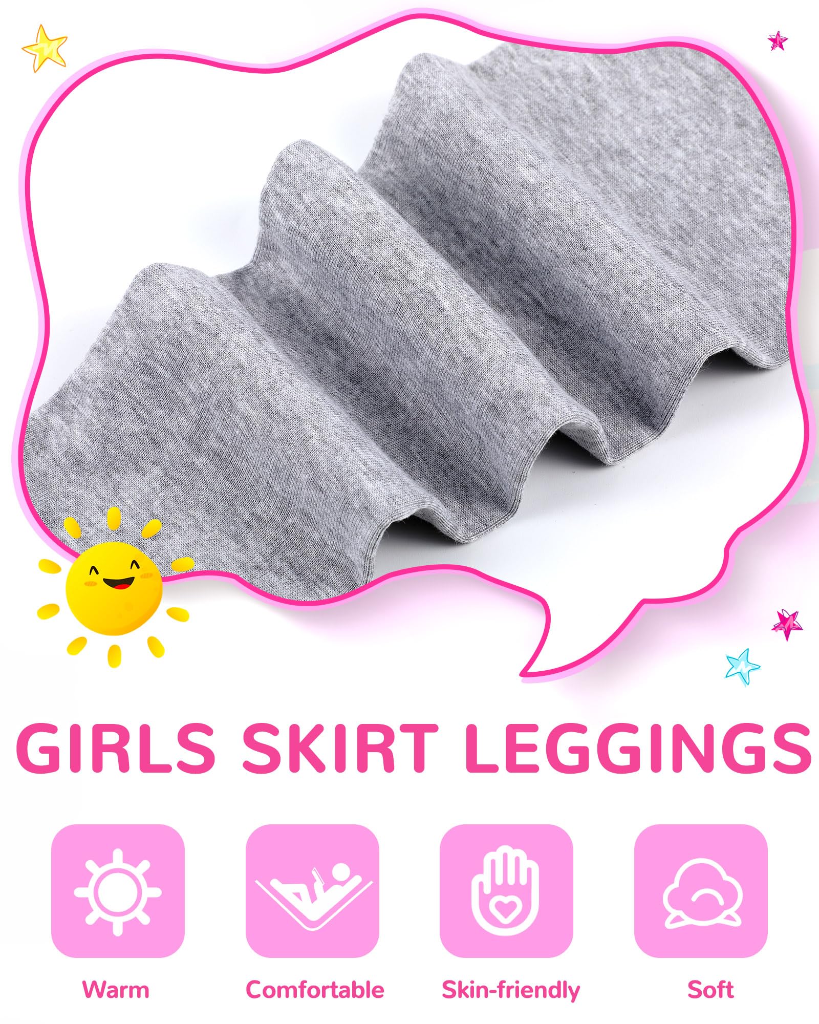 Taiyin 5er-Pack Mädchen-Leggings, Baumwolle, Rüschen, Tutu-Hose, fußlose Leggings mit Rock, Schuluniform für Mädchen, Herbst und Winter