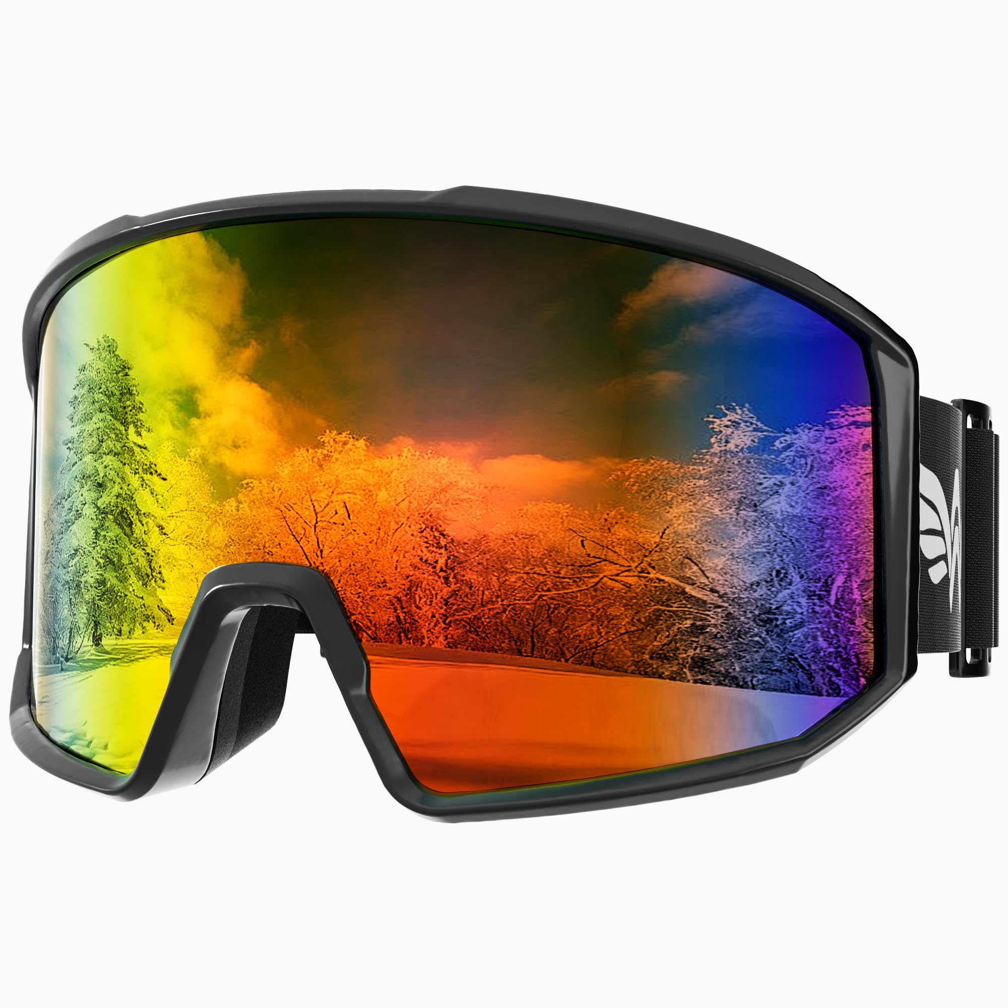 Lunettes de ski et de planche à neige pour hommes, femmes, adultes et jeunes – Protection à 100 % contre les rayons UV/anti-buée/vision large