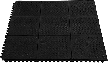 IncStores 5/8 Inch Thick Evolution Rubber Interlocking Floor Tiles | Flexible Rubber Floor Tiles for a Stronger and Safer Basement, Home Gym, Shed, or Trailer